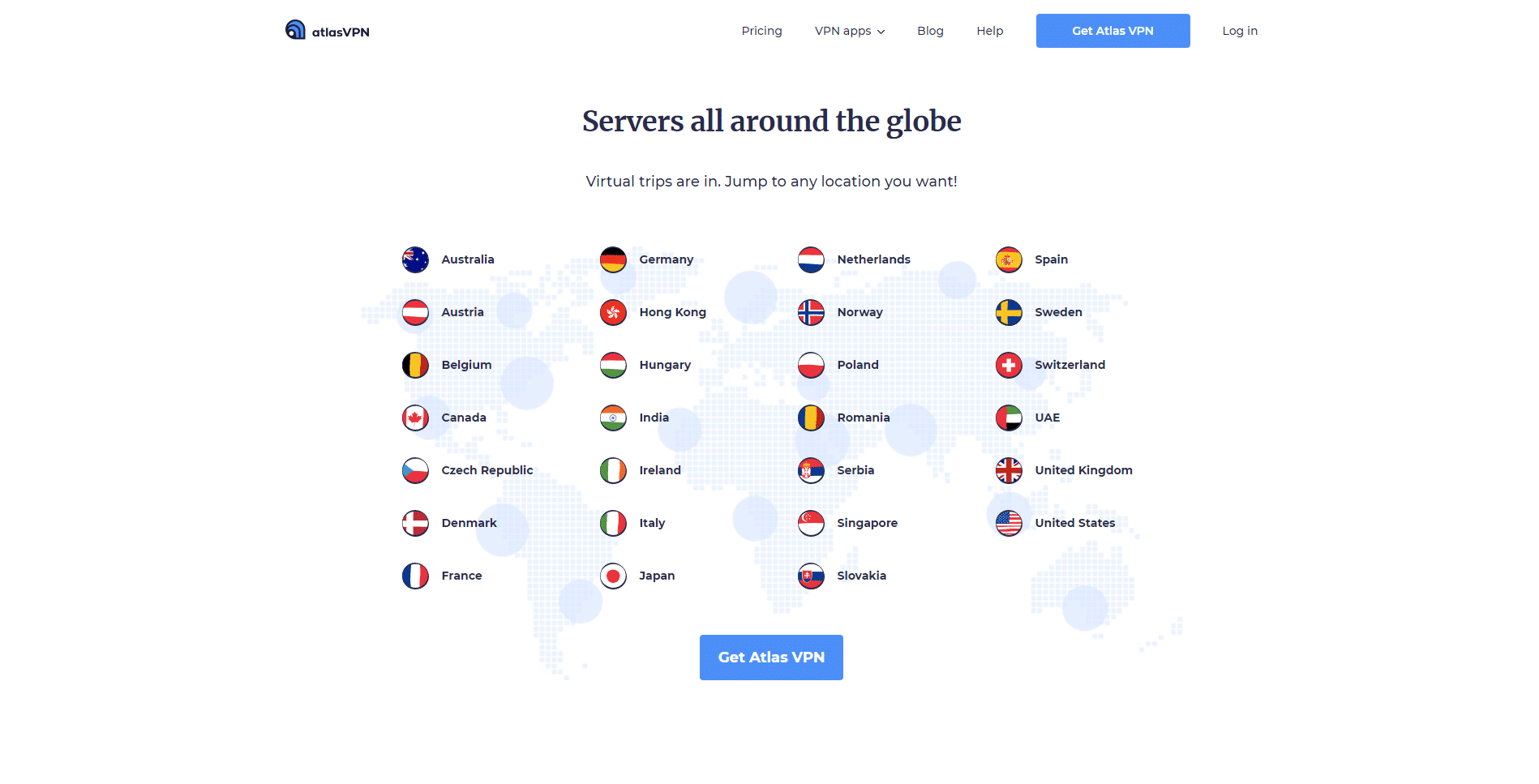 atlas vpn free servers